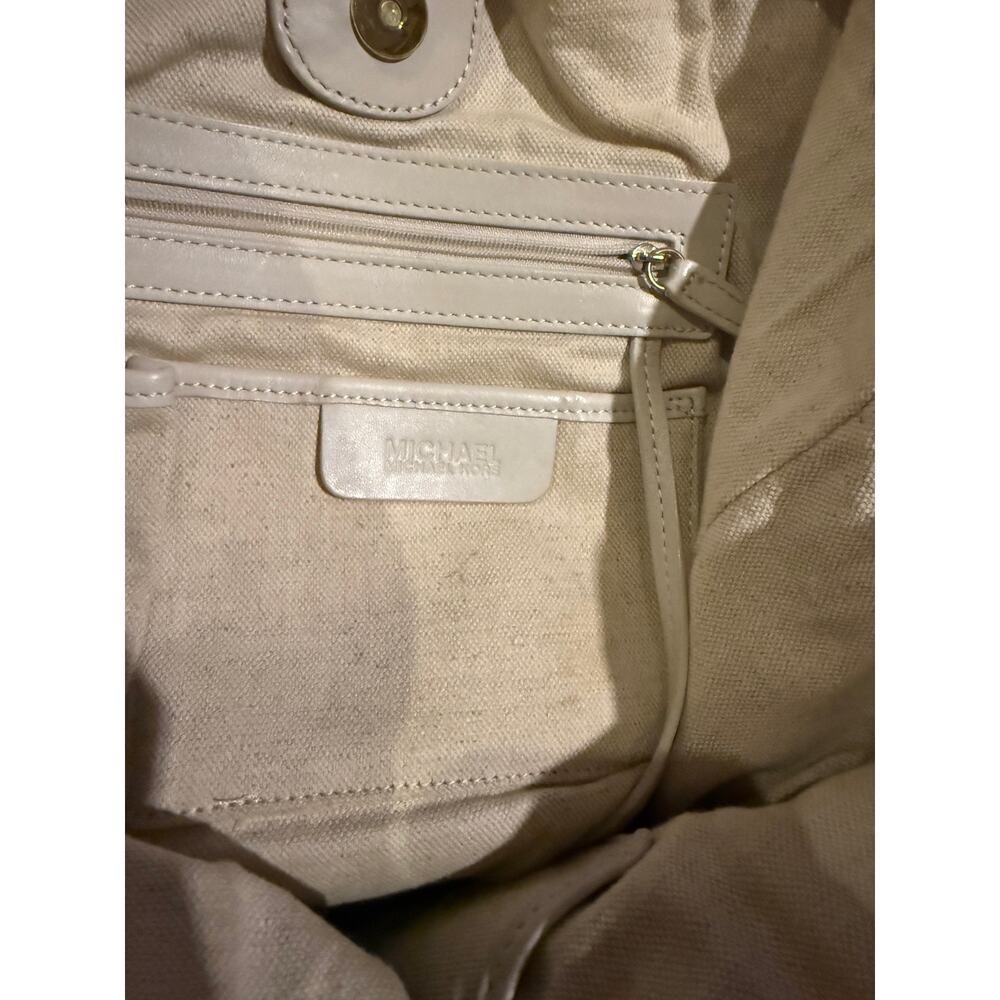 Michael Kors Straw Shoulder Bag White Gold Summer Handbag - Picture 8 of 9